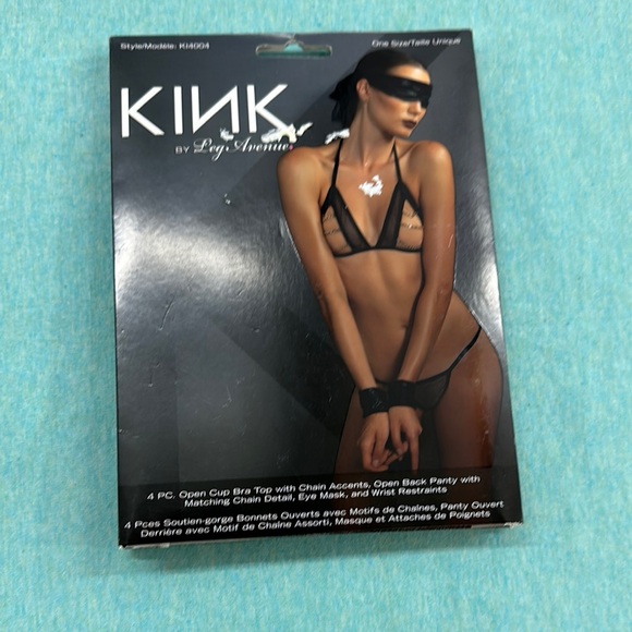 Leg Avenue Black Lingerie Set with Chain Details - Picture 1 of 4